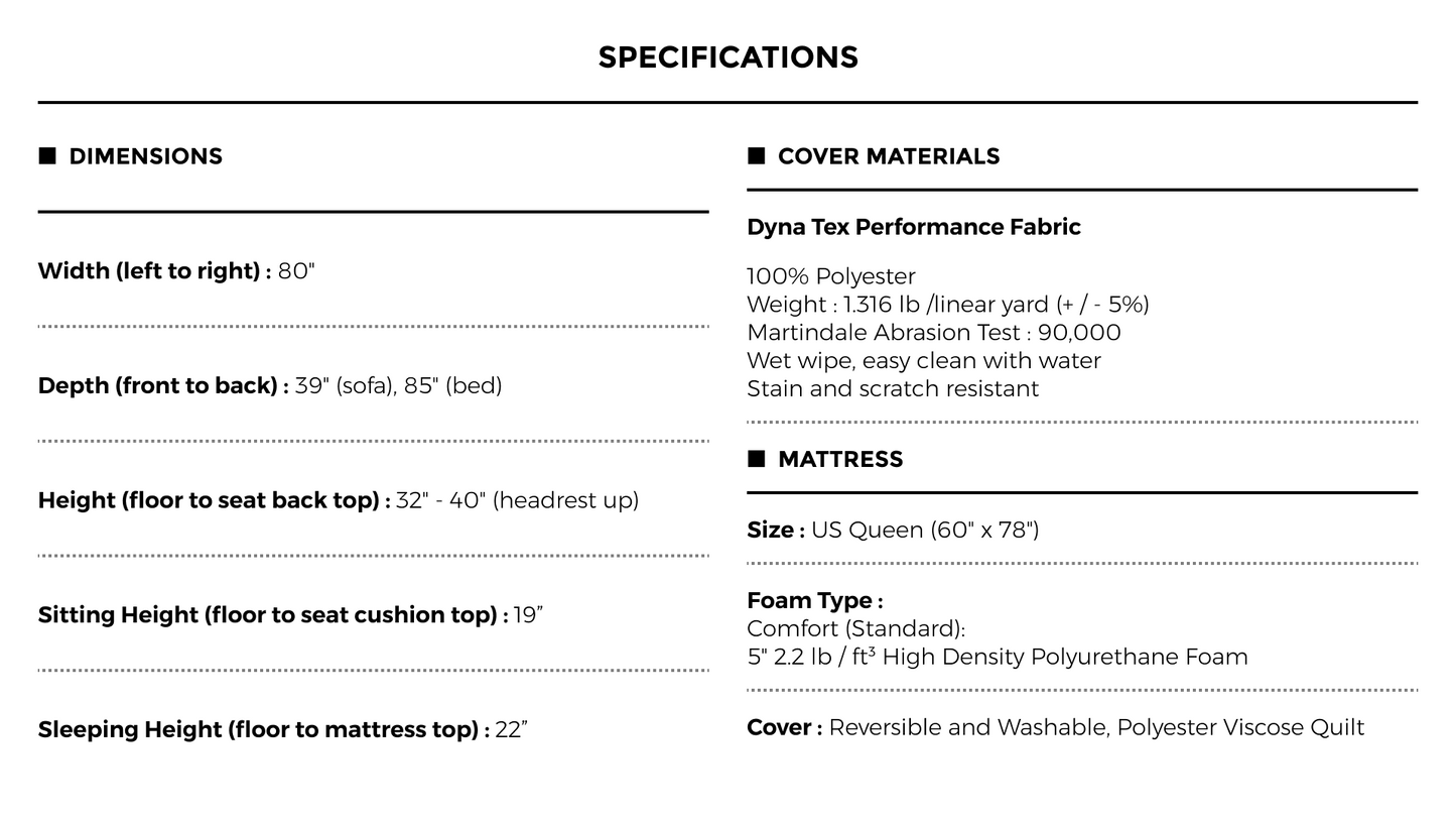 BILLIE Made In Italy Queen Size Sofa Bed