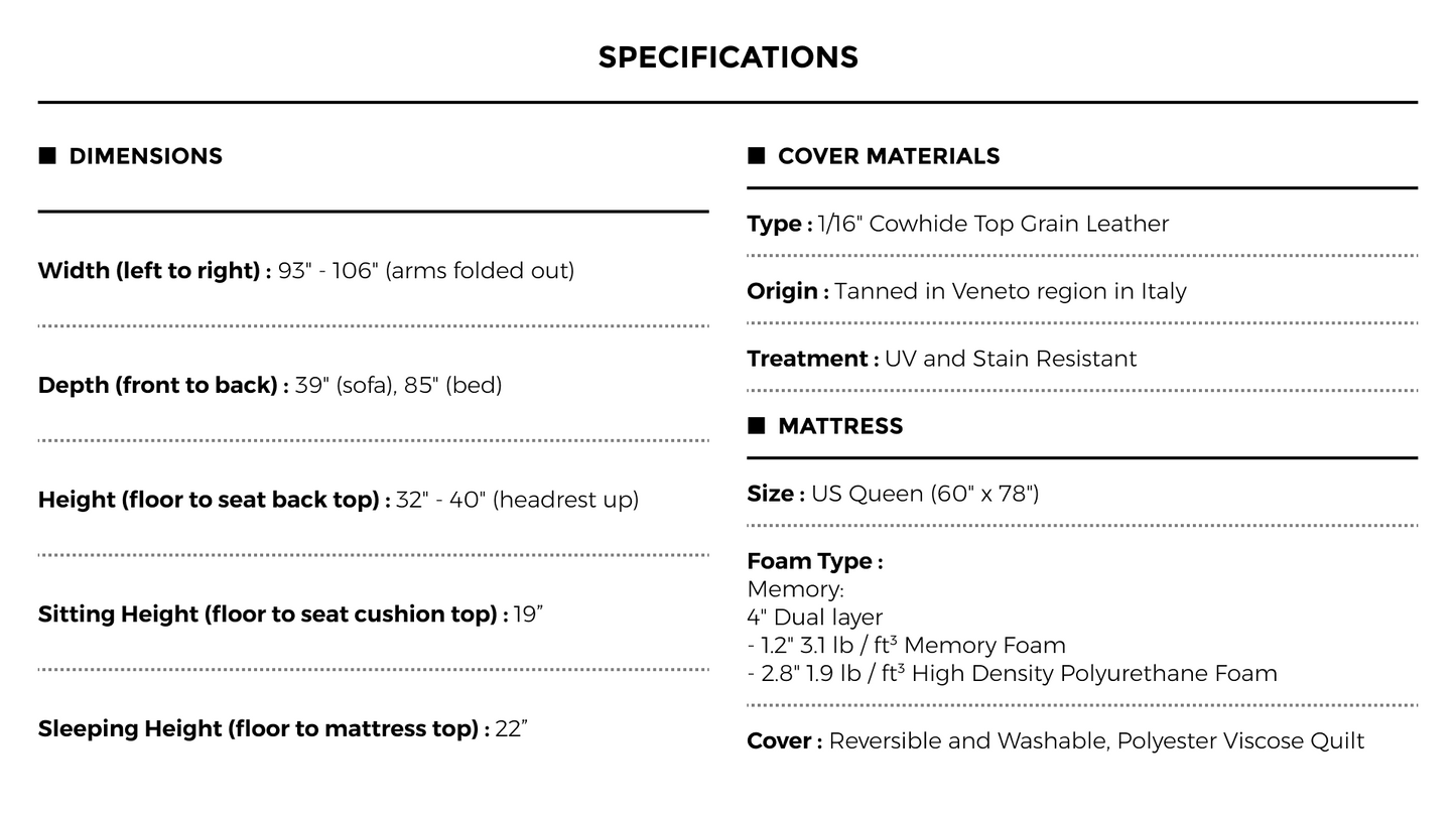 AMANDA Made in Italy Queen Size Sleeper Sofa