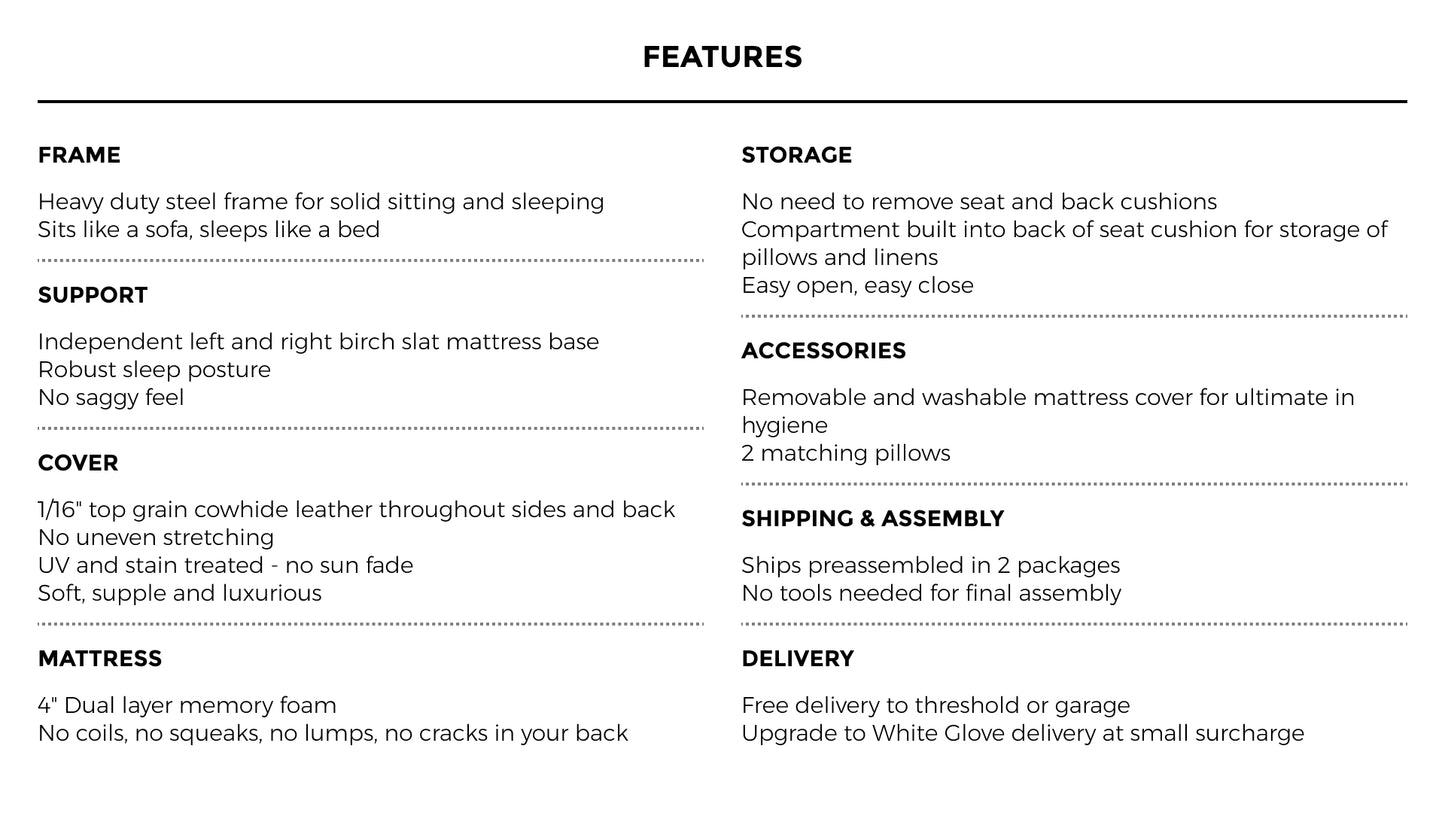 AVA Made In Italy Queen Size Sofa Bed