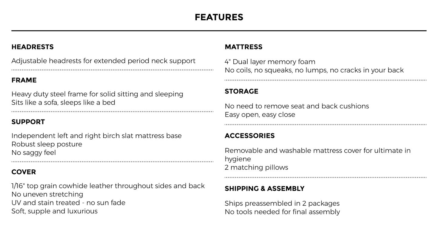 BILLIE Made In Italy Queen Size Sofa Bed