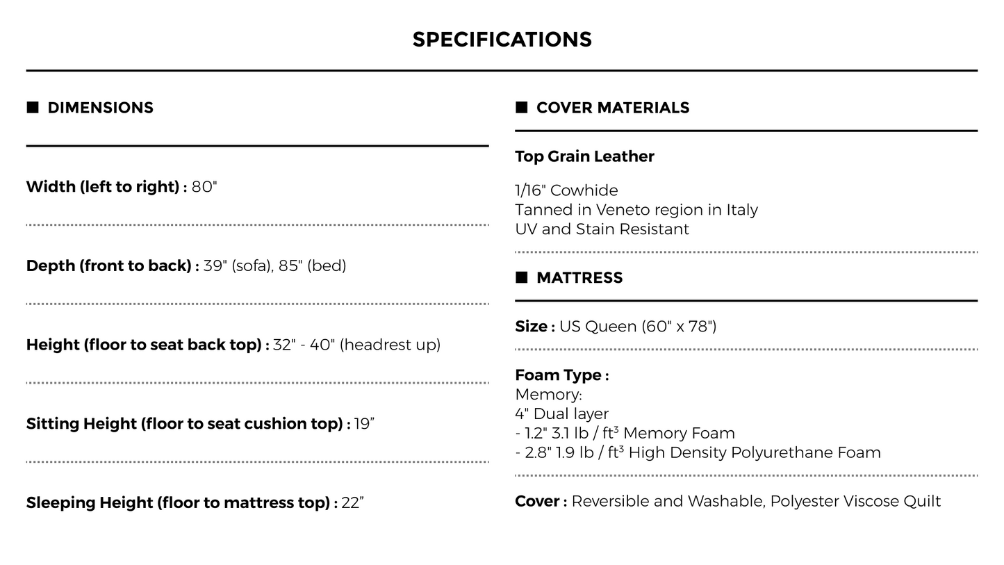 BILLIE Made In Italy Queen Size Sofa Bed