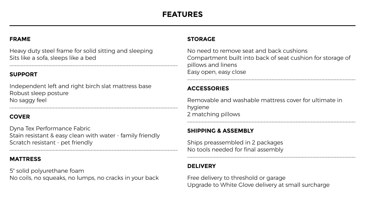 ISABEL Made In Italy Queen Size Sofa Bed