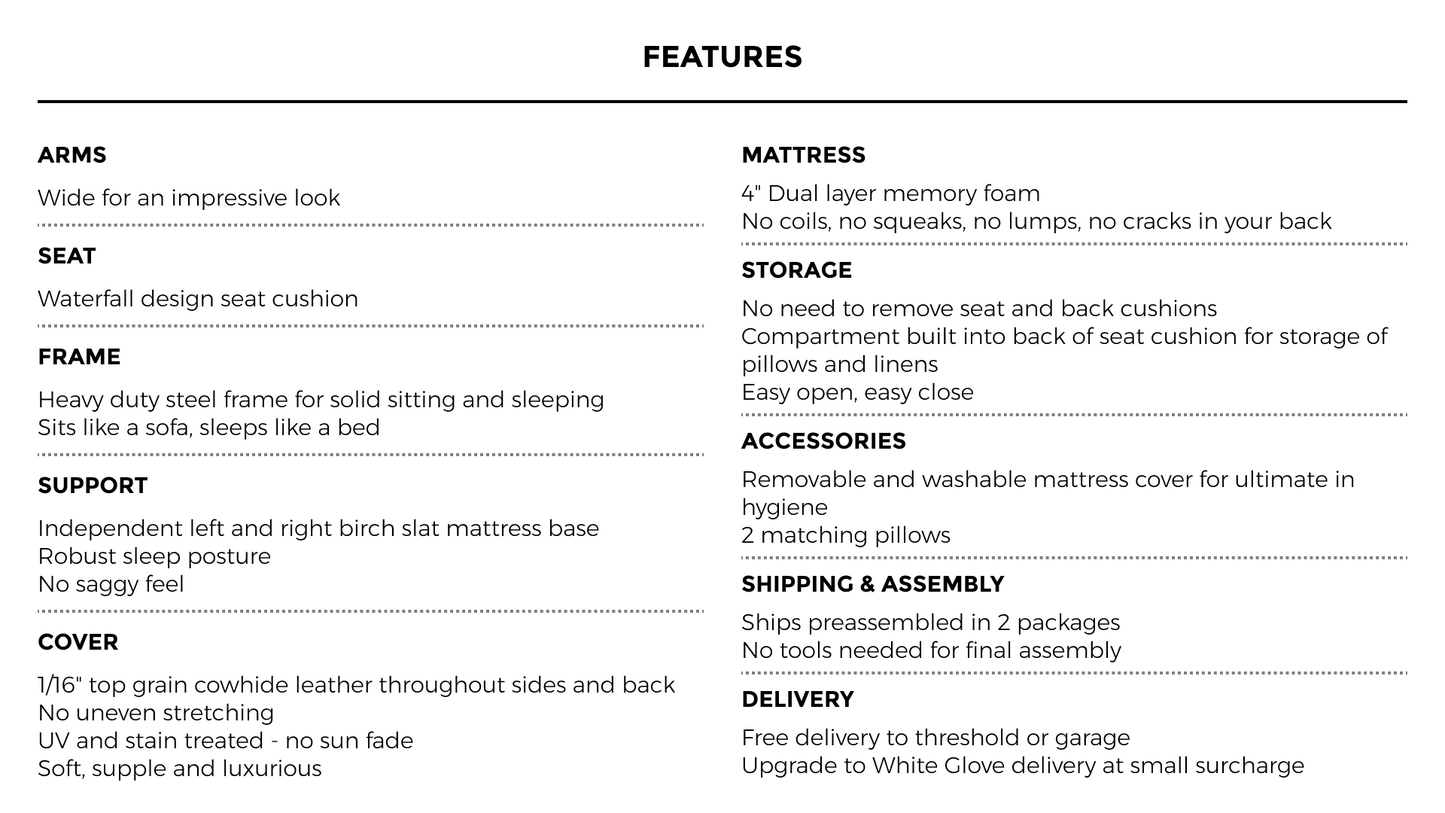 MONA Italian Made Queen Size Sofa Bed