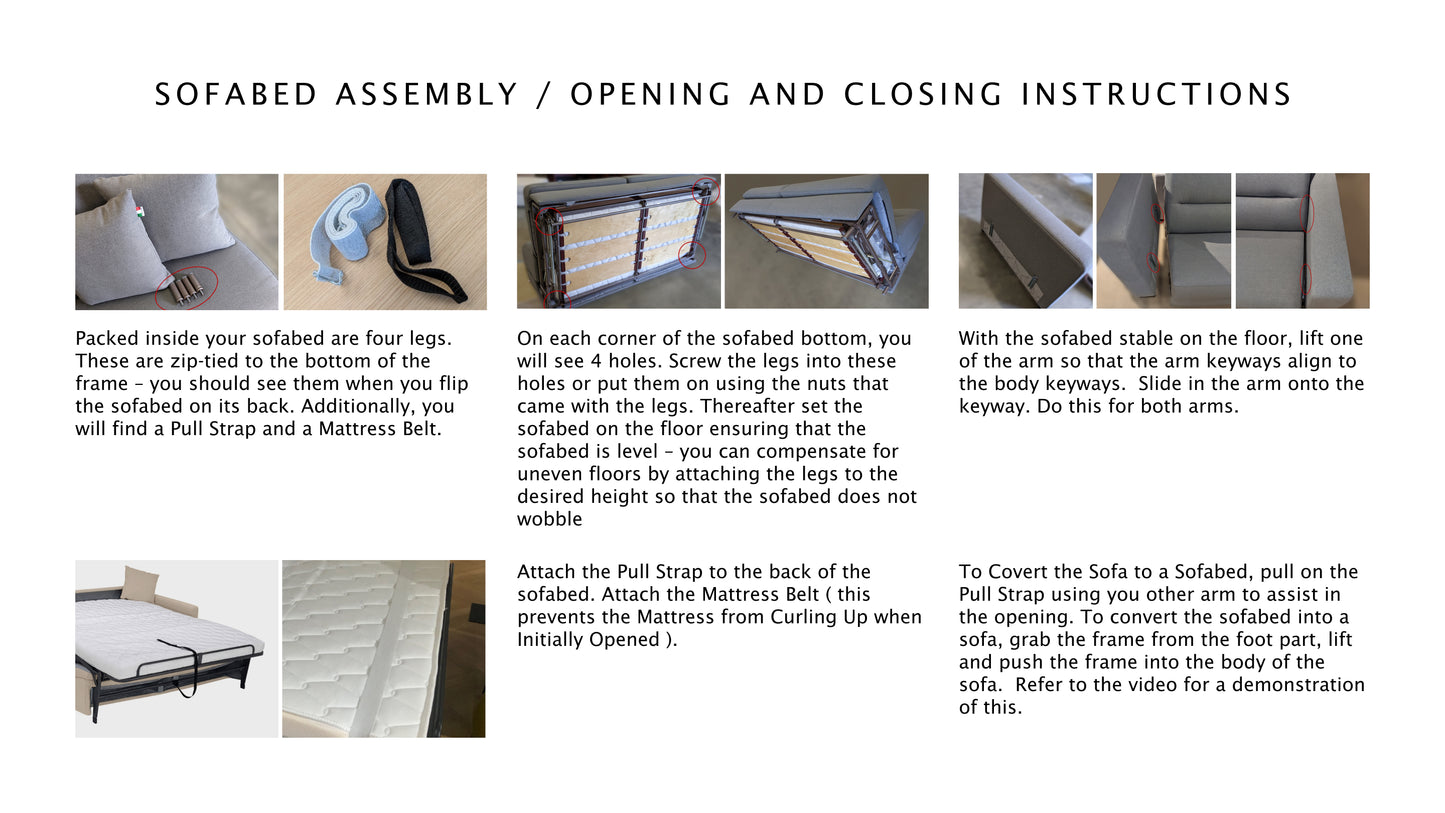 Sofabed assembly instructions